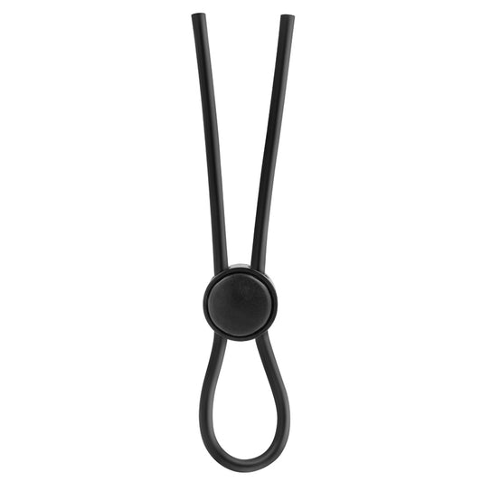 Stay Hard Silicone Loop Cock Ring-Black